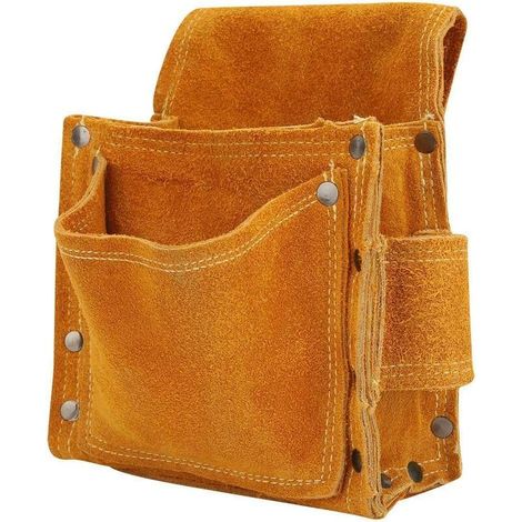 Multifonctionnel Outil Poche Poche Ceinture Sac À Outils Épaissi Outil Taille Sac Durable Peau De Vache Matériel Outil De Stockage (1/5)