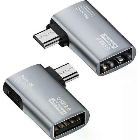 Adaptateur OTG 4K coudé à 90° (micro USB vers USB) pour TV, tablette et Fire TV Stick 4K-JXLGV (1/4)