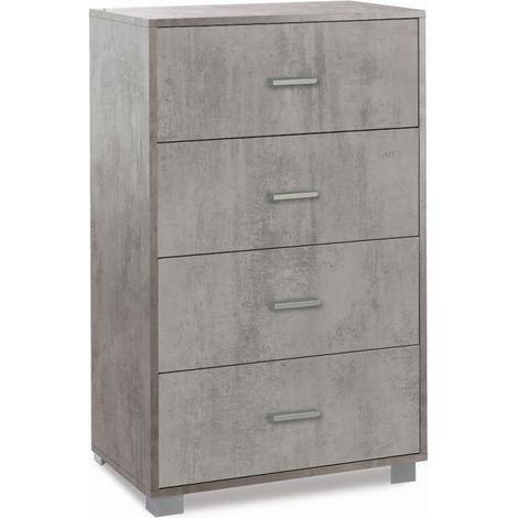 Cajonera dormitorio 4 cajones oficina diseño moderno Elita - Gris