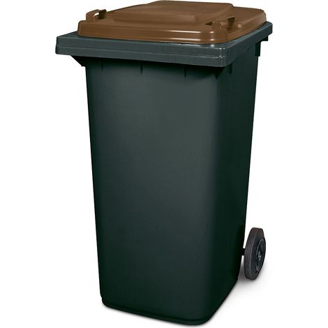 BRB 240 Liter MGB, Mülltonne Abfalltonne, grau mit farbigem Deckel (grau/braun) (1/2)
