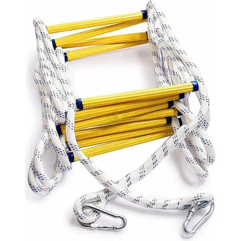 5 m avec mousqueton, charge maximale 450 kg – évacuation d'urgence par la fenêtre, évacuation par balcon (2e étage, 5 m) (1/5)