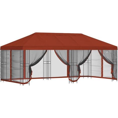 Un kiosque à parois latérales, 6 x 3 mètres, en terre cuite. (1/5)