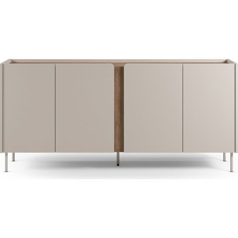 Buffet 4 portes en bois et métal L180cm - Beige - BOXY (1/5)