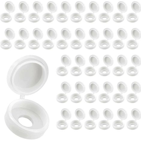 Lot de 200 cache-vis blancs pour meuble (1/5)
