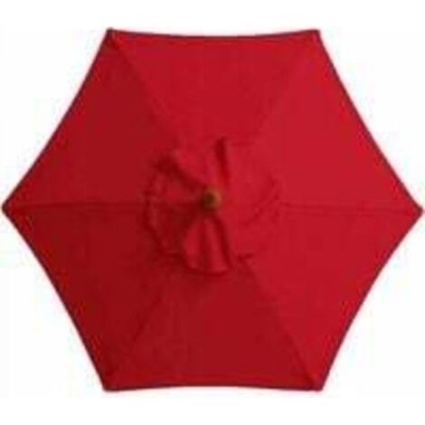Housse de rechange pour parasol, 6 baleines, 2 m, imperméable, anti-UV, tissu de rechange, rouge (1/4)