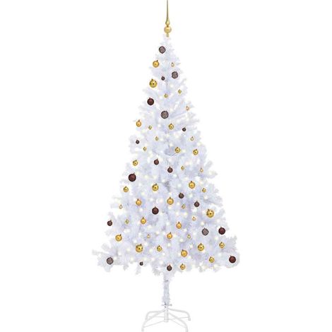 Künstlicher Weihnachtsbaum Beleuchtung Kugeln 210cm 910 Zweige (1/5)