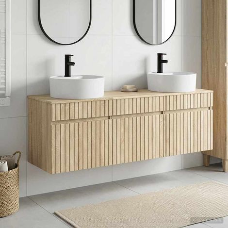 vidaXL Bathroom Cabinet Set 3 pcs Sonoma Oak 49 x 44.5 x 65 cm (1/5)