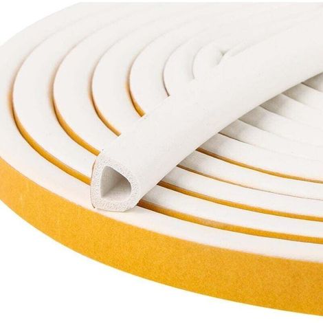 Enowelir Bande D'Étanchéité Auto-Adhésive Pour Porte En Bois Et Anti-Collision, 6 Mètres Rouleau Blanc 14x12mm Type D