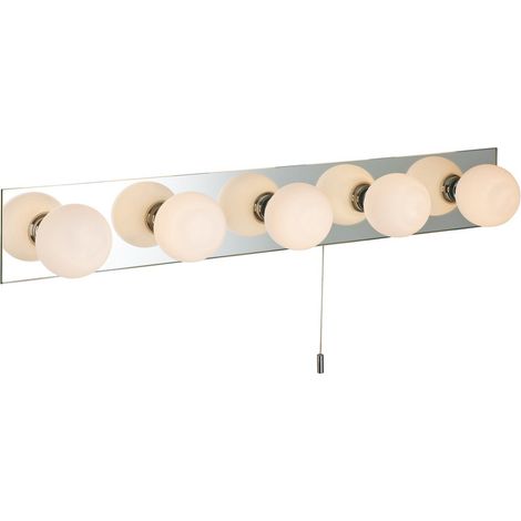 Firstlight Showtime - 5 lumière commutée salle de bains sur miroir miroir applique murale miroir, verre opale IP44, G9