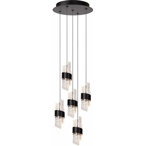 Lampada a sospensione Lucide Kligande LED 7W nera Ø30 (1/5)
