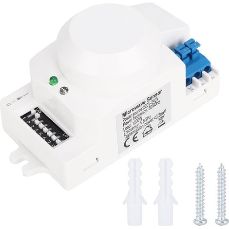 Interrupteur automatique détecteur de mouvement radar micro-ondes 360° SK-600, capteur de présence corporelle, 220-240V, pour éclairage inductif (1/5)
