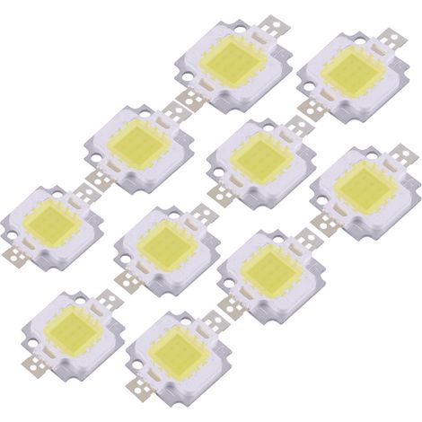 10Pcs LED SMD puce COB 10W 9-10V DC pour lampe projecteur perles ampoule haute puissance blanc froid (1/5)