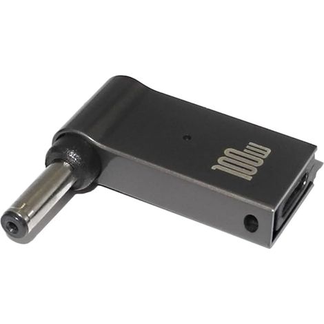 PD 100W Connecteur d'adaptateur de Chargeur d'ordinateur Portable USB Type-C Femelle vers DC Mâle Convertisseur de Prise Jack Remplacement pour Acer Samsung Lenovo (4.0x1.35mm) (1/5)