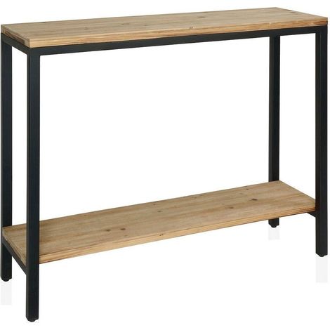 Console bois et métal style industriel marron noir élégance loft - bois naturel et noir industriel (1/3)