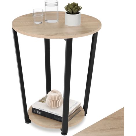 Table d'appoint 50 x 62,5 cm en panneau de fibres bois clair (1/5)
