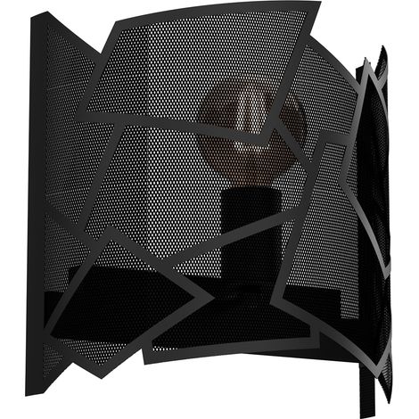 Applique nera opaca in metallo Camo mesh 1xE27 15W Luminex
