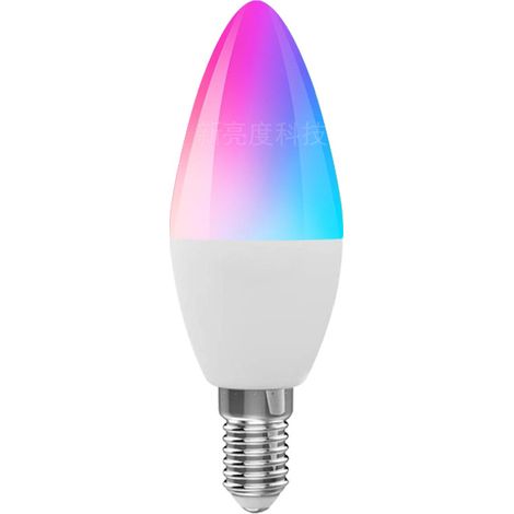 Bombilla inteligente E14, LED multicolor regulable, paquete de 2 Compatible con control por voz, RGB + blanco + luz cálida, 220 V (1/4)