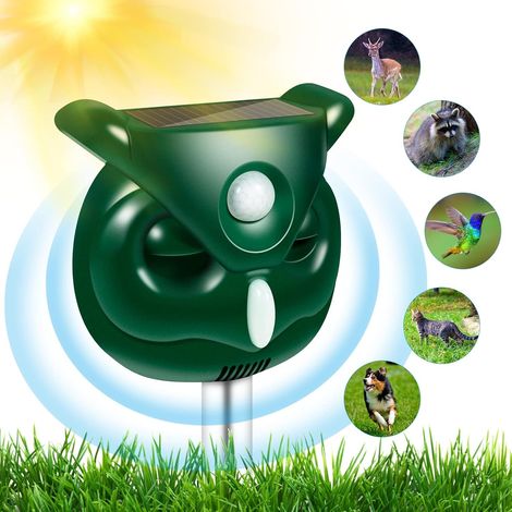 Traceur ultrasonique pour chiens avec détecteur de mouvement et lumières clignotantes, dispositif de dissuasion des animaux (1/5)