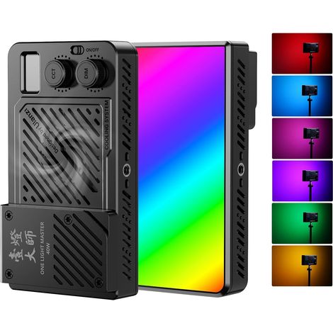 Lampe vidéo LED RGB P40 40W Portable avec Batterie 5000 mAh, CRI96+ 2700K-6500K, Charge Rapide PD, Ventilateurs intégrés, diffuseur magnétique et Filetage 1/4" pour éclairage Photo et vidéo (1/5)