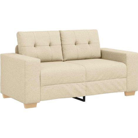 Zweisitzer-Sofa Creme 120 cm Stoff