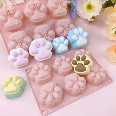Moule Silicone Patte de Chat 11,4x17,4 cm - Moule à Gelée et Biscuits Non Collant pour Pâtisserie, à -40°C à +240°C