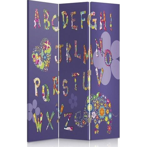 Paravento bilaterale 360, Alfabeto per bambini - 110x170 (1/5)
