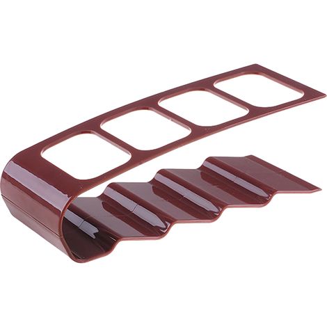 Porte-télécommandes 4 compartiments en plastique marron, organiseur de télécommandes TV facile d'accès pour accessoires média (1/5)