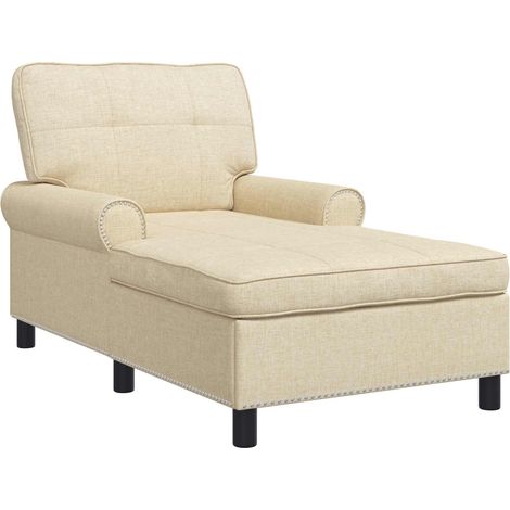 Sillón reclinable con cojín Crema 91 x 157 x 91 cm tela vidaXL