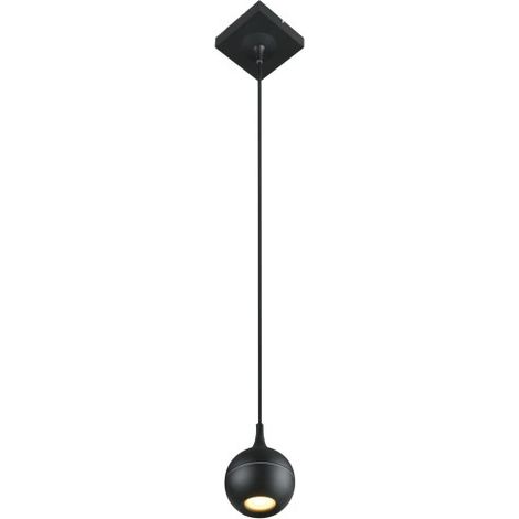 Suspension moderne boule métal noire Favori GU10 Lucide