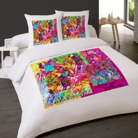Housse de couette 260x240 ETINCELLE + 2 taies 100% coton (1/3)