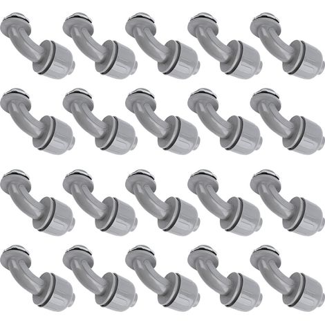 Lot de 20 raccords étanches aux liquides 3/4 pouce NPT à 90 degrés pour conduits électriques flexibles non métalliques en PVC (1/5)