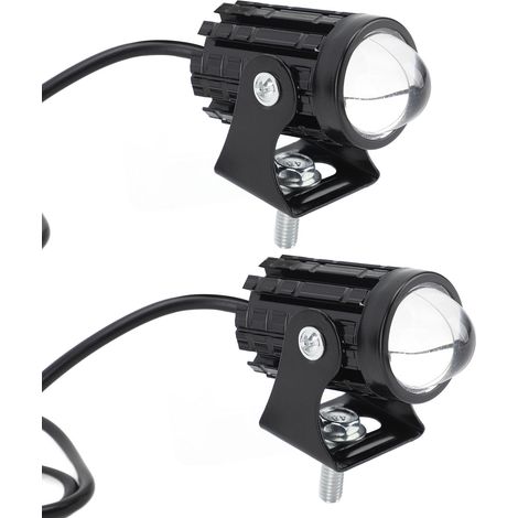 Phare LED Moto 2 Pièces, Double Optique Jaune Blanc, Projecteur Longue Portée Étanche, Feu de Croisement et Route 8V-80V, Motard (1/5)