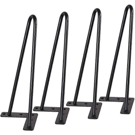 Pieds en épingle à cheveux de 25 à 26 pouces, 8 pouces, ensemble de 4 pièces, pieds de table en métal pour meubles à monter soi-même, parfaits pour les armoires, les meubles TV et les meubles à tiroir (1/5)