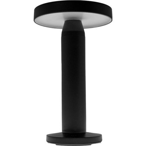 Lampada da tavolo Alcaide 2w led 180lm 2700k ip44 h21.7xd13cm nero, pannello solar