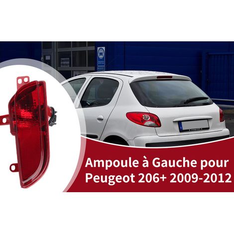 Feu Antibrouillard Arrière, Ensemble de Feux de Brouillard Arrière Gauche 6350HA Coque Rouge de Remplacement pour 206+ 2009‑2012