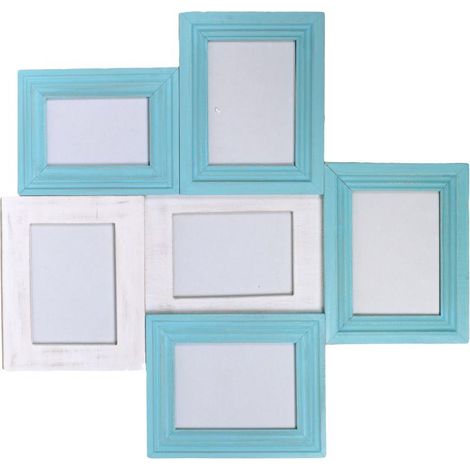 Portafoto muro legno multiplo 6p cm 60x3h63