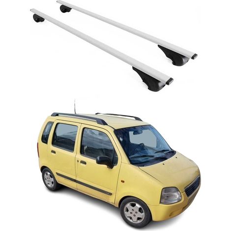 OMAC Barres de toit pour Suzuki R+ 2000-2010 – TÜV / DIN 75302:2019 – Antivol inclus – Charge max 75 kg – 2 barres Argent (1/4)