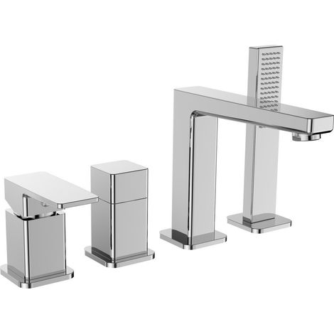 Sapho Tursi - Mitigeur pour rebord de baignoire, installation 4 trous, chrome TI052 (1/3)