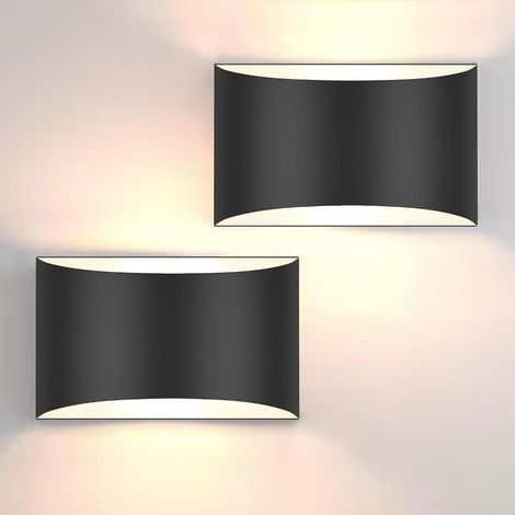 Applique da parete a LED moderne, luce bianca calda 3000K, set da 2 applique con cablaggio fisso (1/5)