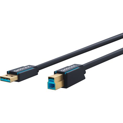 ClickTronic 1.8m USB3.0 A - B m/m cable USB USB 3.2 Gen 1 (3.1 Gen 1) 1,8 m USB A USB B Azul (1/5)