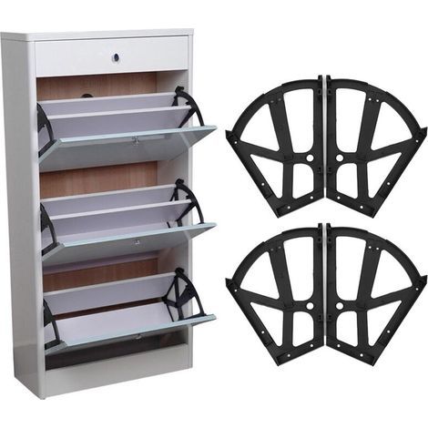 Lot de 4 charnières pour meuble ABS – Charge maximale 340g – Dimensions 26x20cm – Accessoires d'installation inclus
