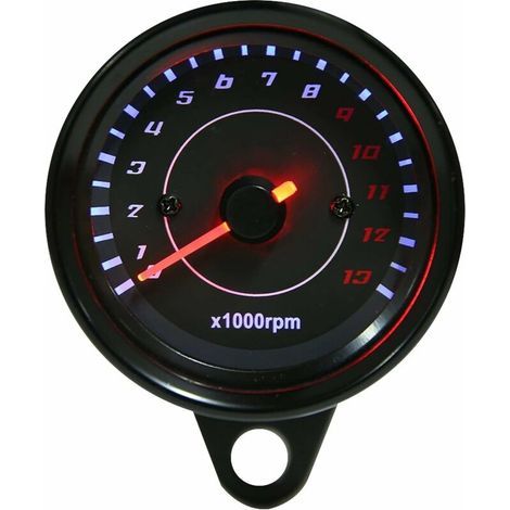 Tachimetro elettronico universale DC 12V con retroilluminazione a LED, indicatore contagiri per moto, nero (1/5)
