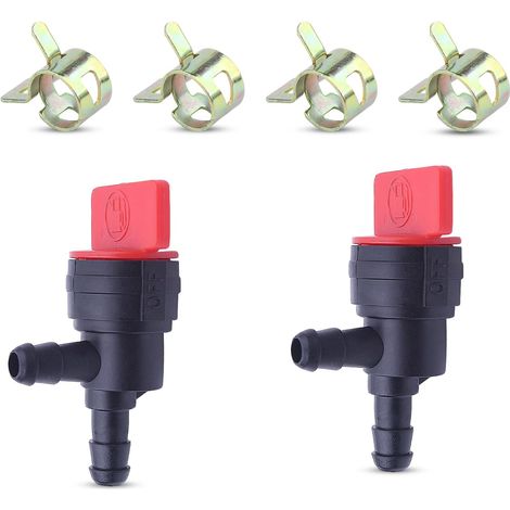 Valve d'arrêt de Carburant 1/4" 90 degrés de Remplacement pour Tecumseh 35857 pour 698181 494539 697944-2 Paquets (1/4)