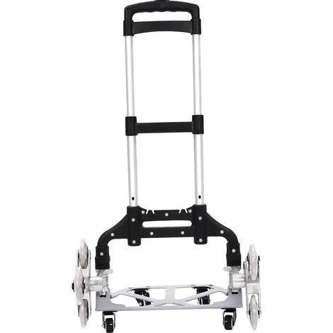 Carro de transporte, aleación de aluminio, dimensiones desplegado: 48 cm x 6 cm x 106 cm, dimensiones plegado: 39 cm x 15 cm x 61 cm, capacidad de carga: 70 kg, longitud de la barra ajustable: de 67 c (1/5)
