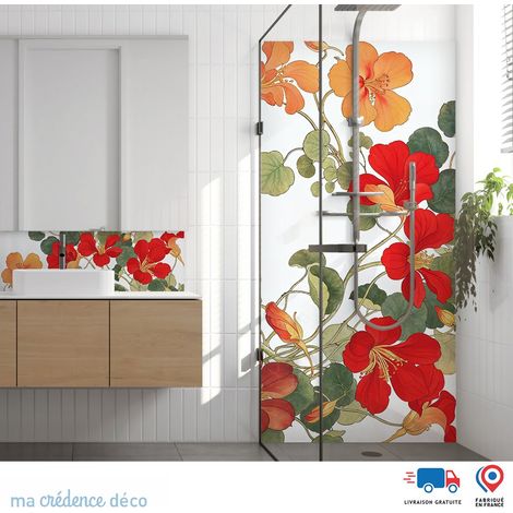 Panneau de douche : Fleurs Kônan Tanigami - Alu composite - 90 - 245 (1/3)