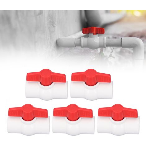 5 Pièces Robinet à Bille PVC pour Tuyau d'Arrosage Raccord Rapide 20mm avec Vis (1/5)