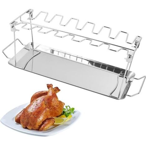 Dailygoody - Support pour cuisses de poulet - Support pour cuisses de poulet - Durable et compatible lave-vaisselle - Acier inoxydable - Idéal pour le barbecue - Convient pour 14 cuisses...