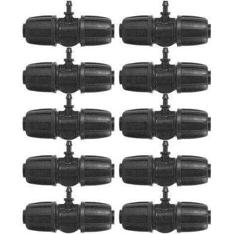 FENOPLASTICA16mm à 4/7 Garden Lock Connecteurs en T Barbelés, 10pcs/Set Connecteurs pour PE Hose Garden Irrigation System (1/5)