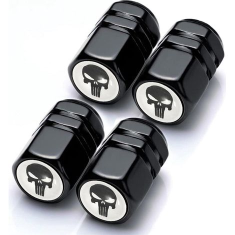 4 Bouchons de valve aluminium tête de mort pour voiture moto vélo (1/5)