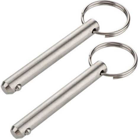 BUNTHAUS Lot de 2 longues goupilles à dégagement rapide, diamètre 9,5 mm, longueur utile 61 mm, longueur totale 76 mm, en acier inoxydable 316, goupille supérieure Bimini, matériel marin (1/5)